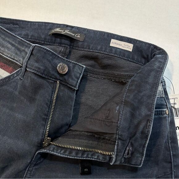 Mavi Adriana Jeans Mid Rise Super Skinny Dark Wash Glitter Pocket Size 27 NWT - Picture 5 of 12